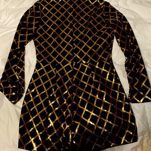 Beautiful black and gold sequinned romper